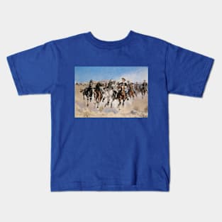 Dismounted by Frederic Remington Kids T-Shirt